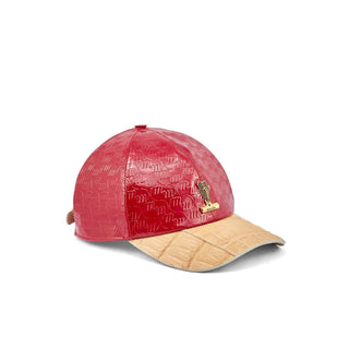 Mauri H65 Classic Men's Raspberry & Champagne Exotic Crocodile / Patent Leather Hat (MAH1034) (Special Order)-AmbrogioShoes