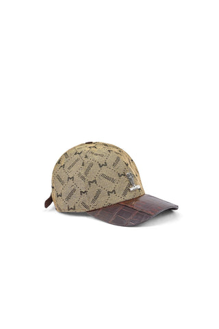 Mauri H65 Men's Exotic Crocodile Skin & Mauri Fabric Hat (MAH1028)-AmbrogioShoes