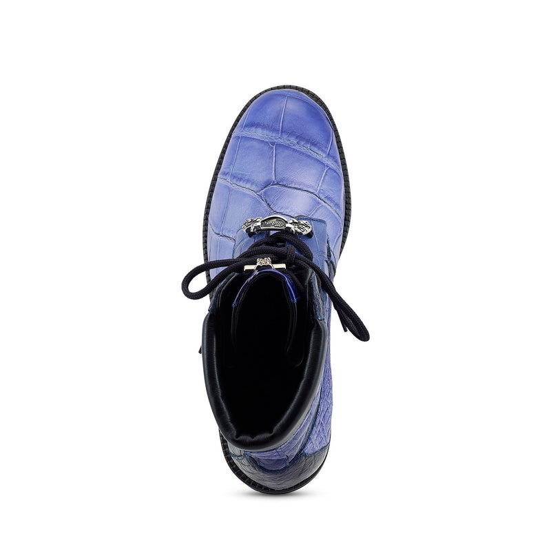 Mauri Hawk 4949/2 Men's Shoes Blue Combo Exotic Alligator Boots (MA5460)-AmbrogioShoes