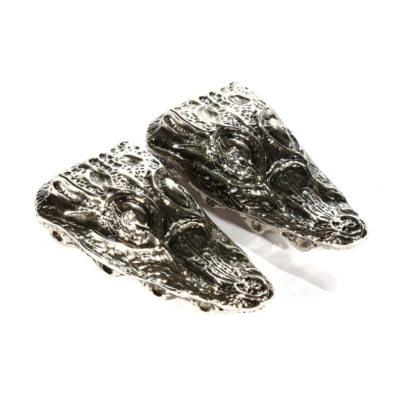 Mauri LB01 Silver Metal Alligator Lace bar (MAA1003)-AmbrogioShoes
