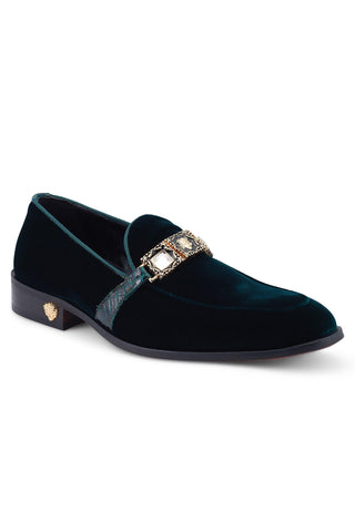 Mauri Lavish 4940/2 Exotic Alligator Skin & Velvet Slip-On Loafers (MA5471)-AmbrogioShoes