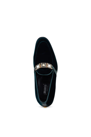 Mauri Lavish 4940/2 Exotic Alligator Skin & Velvet Slip-On Loafers (MA5471)-AmbrogioShoes