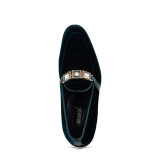 Mauri Lavish 4940/2 Men's Shoes Exotic Alligator Skin & Velvet Slip-On Loafers (MA5471) (Special Order)-AmbrogioShoes