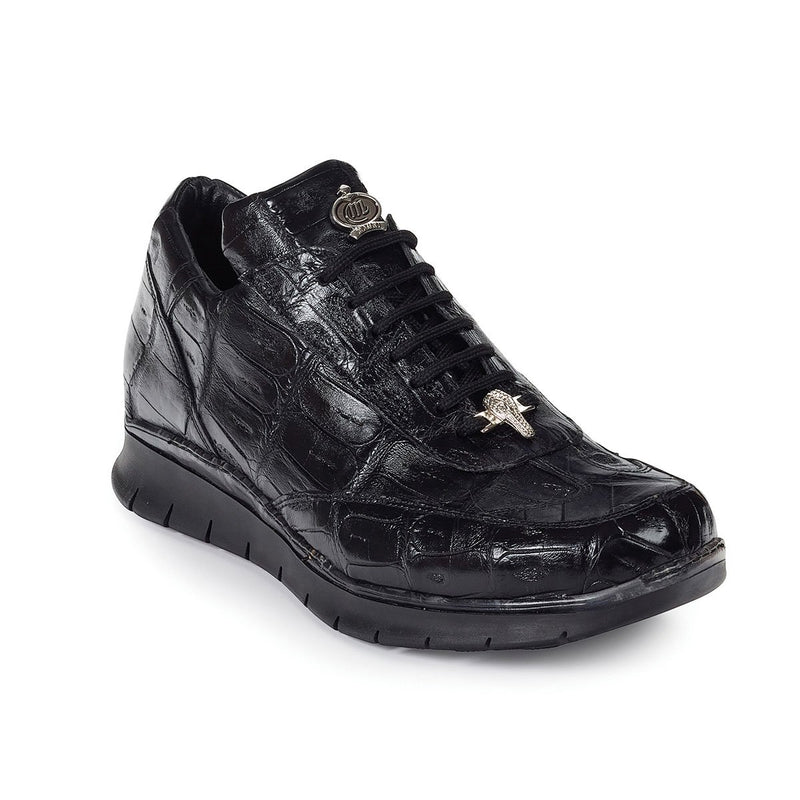 Mauri Mens Shoes Baby Croc Black Sneakers Art 8932/3 (MA4675)(Special Order)-AmbrogioShoes