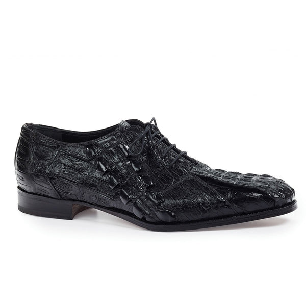 Mauri Mens Shoes Hornback & Baby Croc Black Oxfords Art 4844 (MA4650)(Special Order)-AmbrogioShoes