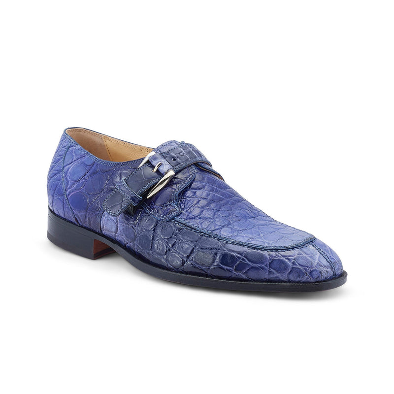 Mauri Minister 3232 Men's Shoes Multi Blue Exotic Alligator Split-Toe Monk-Strap Loafers (MA5532)-AmbrogioShoes