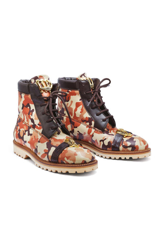 Mauri Rambo 4980 Camouflage Brown Exotic Alligator / Calf-Skin Leather Boots (MA5275)-AmbrogioShoes