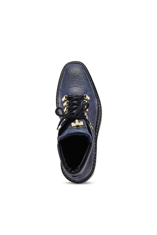 Mauri Sinner 4995 Iris Blue Exotic Alligator Demi Boots (MA5462)-AmbrogioShoes