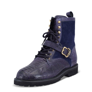Mauri Soldier 4997 Exotic Ostrich Leg / Suede Hiking Boots (MA5479)-AmbrogioShoes
