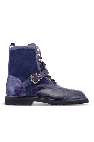 Mauri Soldier 4997 Exotic Ostrich Leg / Suede Hiking Boots (MA5479)-AmbrogioShoes