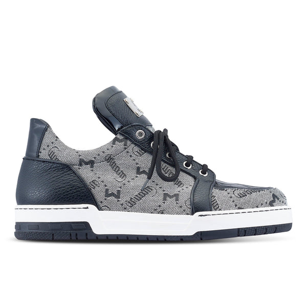 Mauri Supreme 8440/1 Men's Shoes Black & Gray Exotic Crocodile / Fabric / Calf-Skin Leather Casual Sneakers (MA5490)-AmbrogioShoes