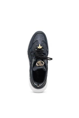 Mauri Swift 8464/2 Black Exotic Crocodile / Nappa & Patent Casual Sneakers (MA5511)-AmbrogioShoes