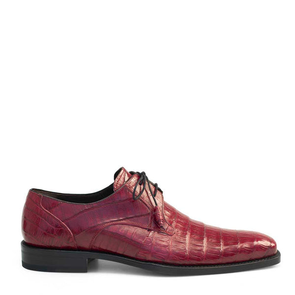 Mezlan 13584-F Anderson Men's Shoes Red Exotic Caiman Crocodile Oxfords (MZ3290)-AmbrogioShoes