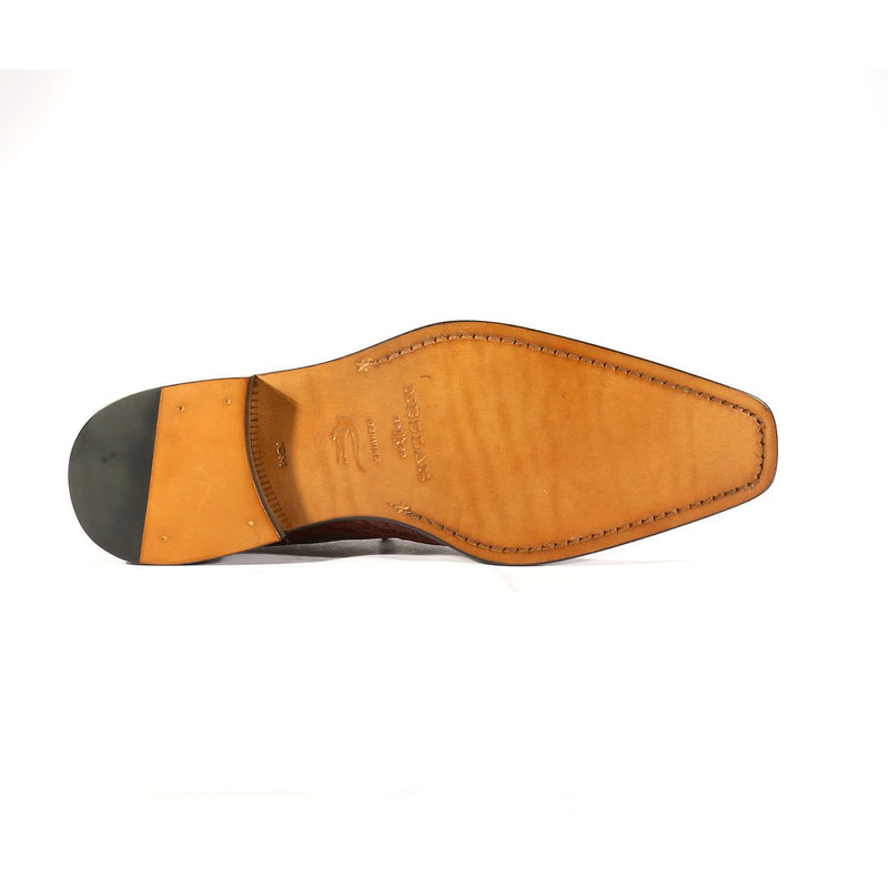 Mezlan 13584-F Anderson Men's Shoes Sport Rust Exotic Caiman Crocodile Oxfords (MZS3322)-AmbrogioShoes