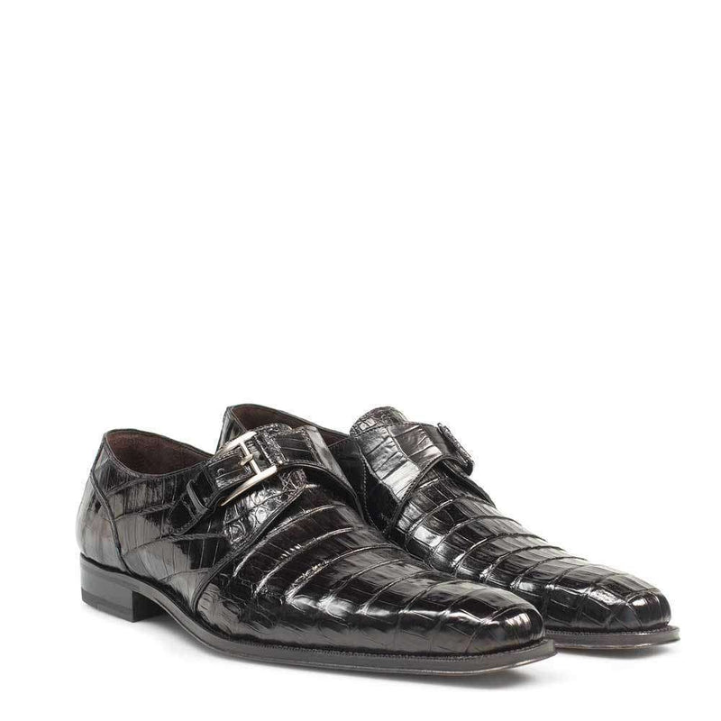 Mezlan Dallas Men's Luxury Shoes Black Crocodile Loafers 14436-F(MZ2735)-AmbrogioShoes