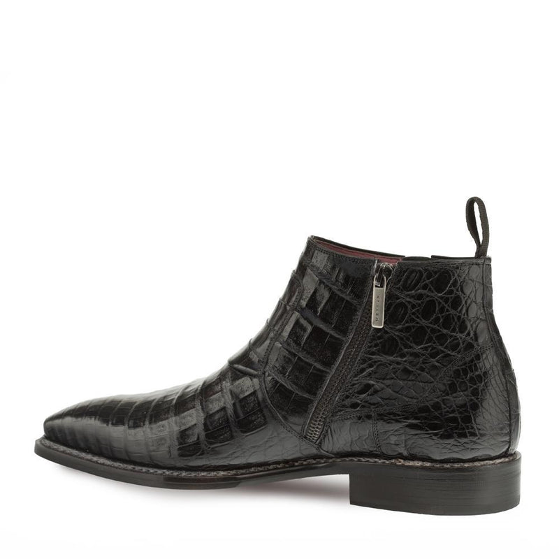 Mezlan 4715-F Blackmore Men's Shoes Black Exotic Caiman Crocodile Boots (MZ3300)-AmbrogioShoes