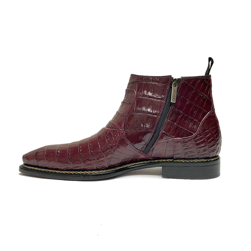 Mezlan 4715-F Blackmore Men's Shoes Bordo Exotic Crocodile Chelsea Boots (MZS3521)-AmbrogioShoes