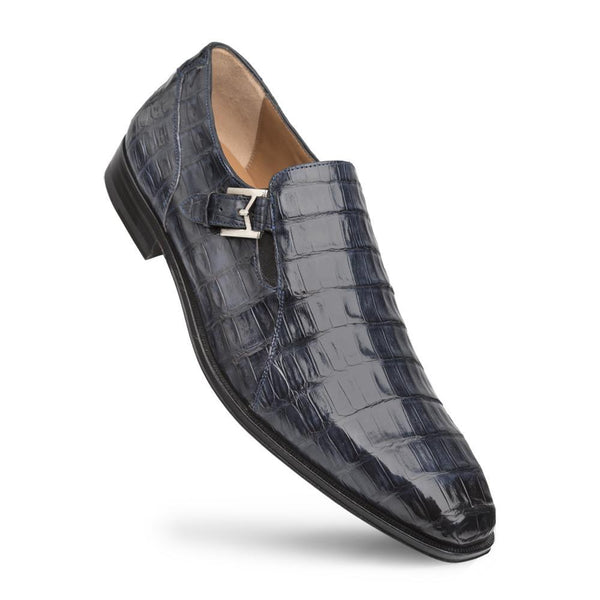 Mezlan 4773-F-SX102 Gore Men's Shoes Blue Genuine Crocodile Monk-Strap Loafers (MZ3377)-AmbrogioShoes