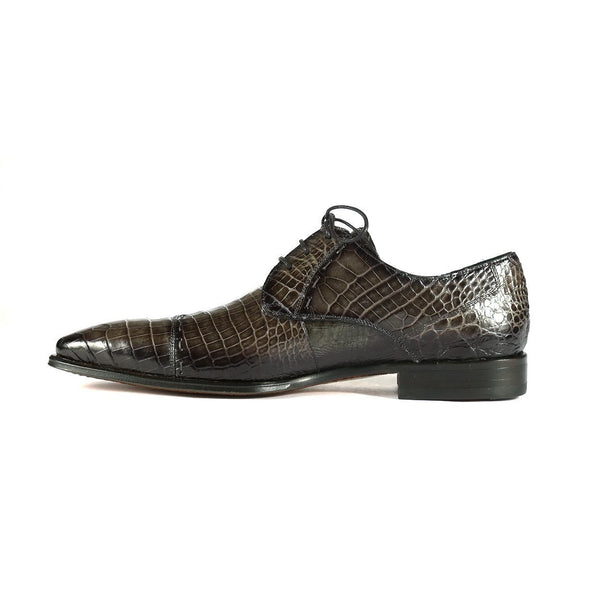 Mezlan 4818-J Men's Shoes Gray Exotic Alligator Skin Cap-Toe Derby Oxfords (MZS3390)-AmbrogioShoes