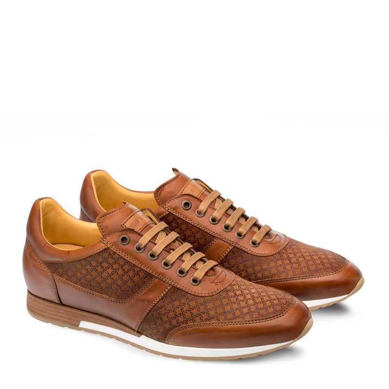 Mezlan 9463 Maxim Men's Designer Shoes Tan Suede / Calf-Skin Leather Sneakers (MZ3497)-AmbrogioShoes