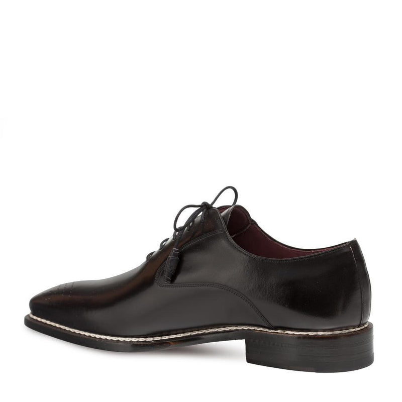 Mezlan 9641 Gavino Men's Shoes Black Calf-Skin Leather Oxfords (MZ3245)-AmbrogioShoes