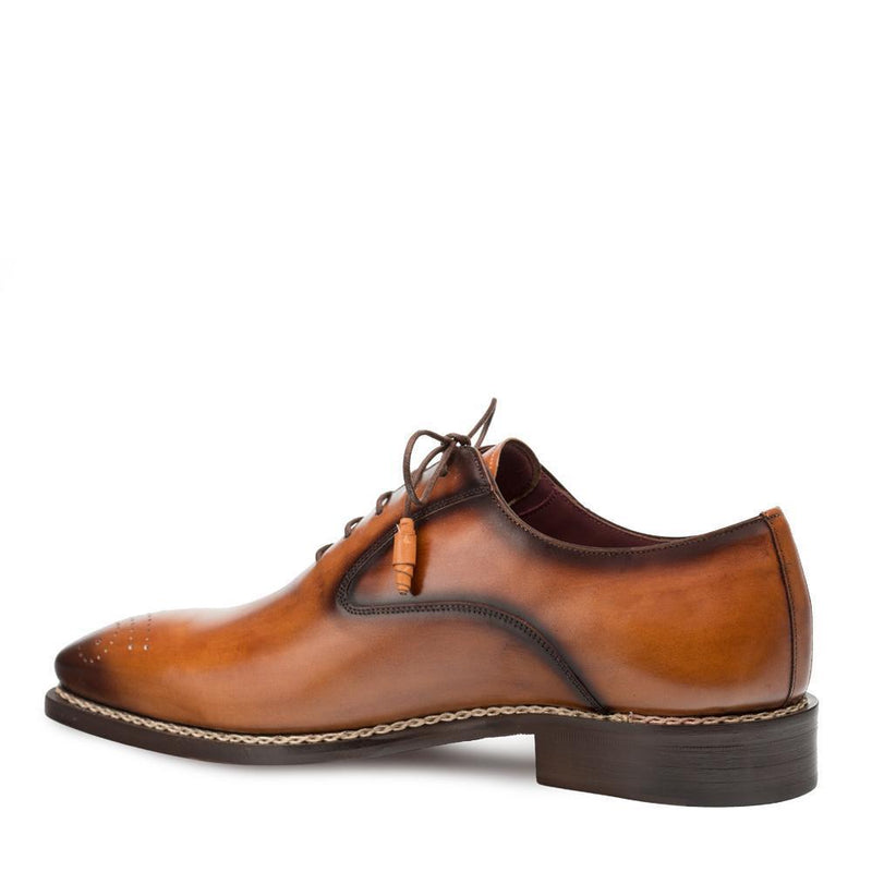 Mezlan 9641 Gavino Men's Shoes Cognac Calf-Skin Leather Oxfords (MZ3246)-AmbrogioShoes
