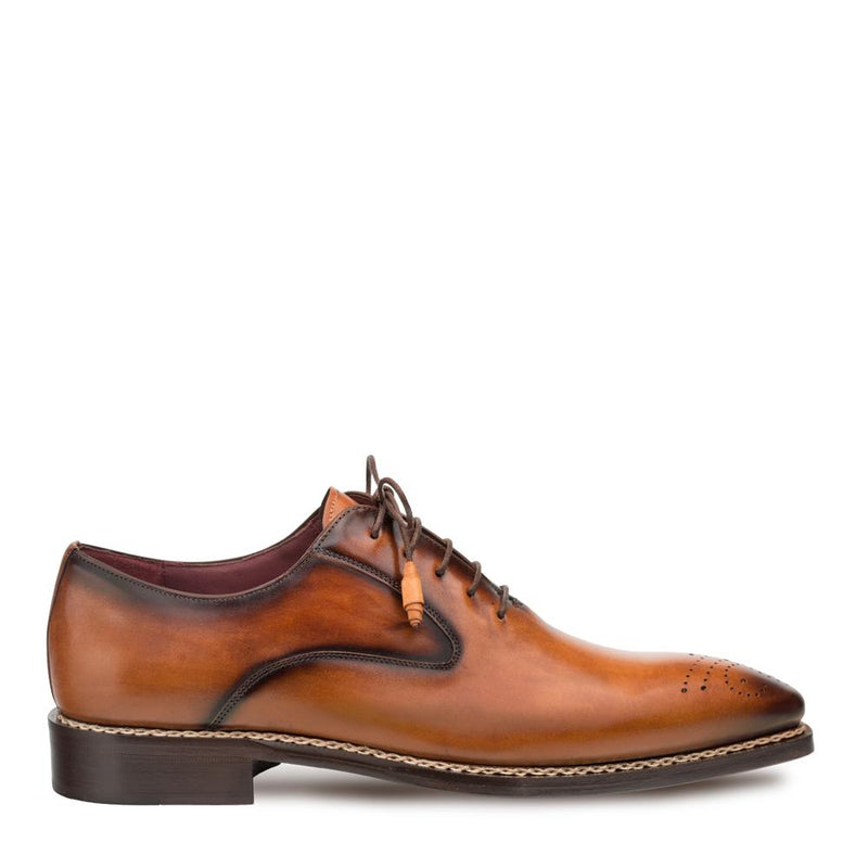 Mezlan 9641 Gavino Men's Shoes Cognac Calf-Skin Leather Oxfords (MZ3246)-AmbrogioShoes