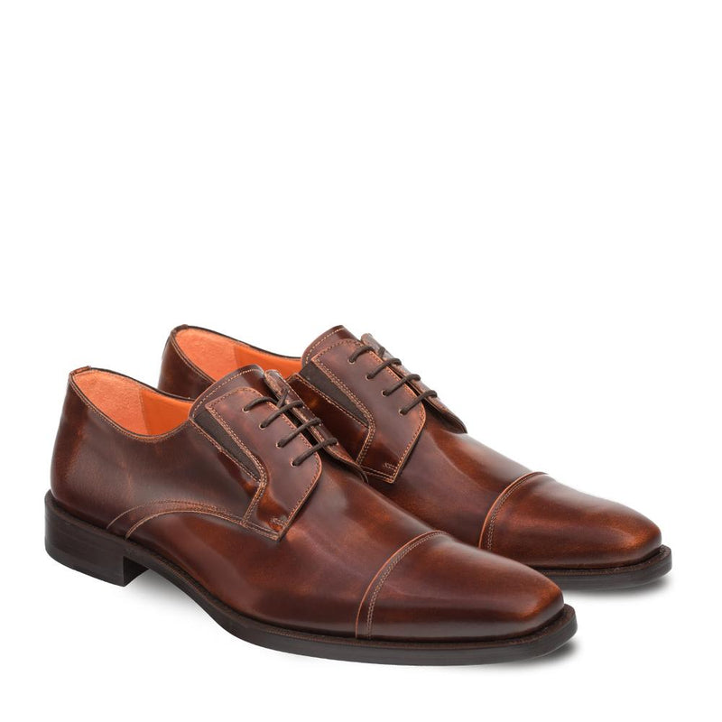 Mezlan 9724 Emilio Men's Shoes Tan Calf-SKin Leather Cap-Toe Oxfords (MZ3271)-AmbrogioShoes