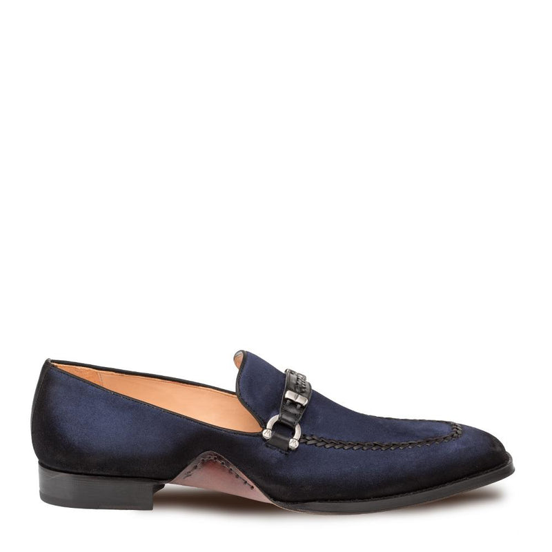 Mezlan 9728 Halsey Men's Shoes Blue Suede Leather Horsebit Loafers (MZ ...