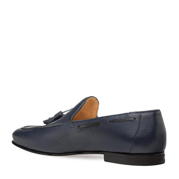 Mezlan 9733 Montier Men's Shoes Blue Deer-Skin Leather Tassels Loafers (MZ3274)-AmbrogioShoes