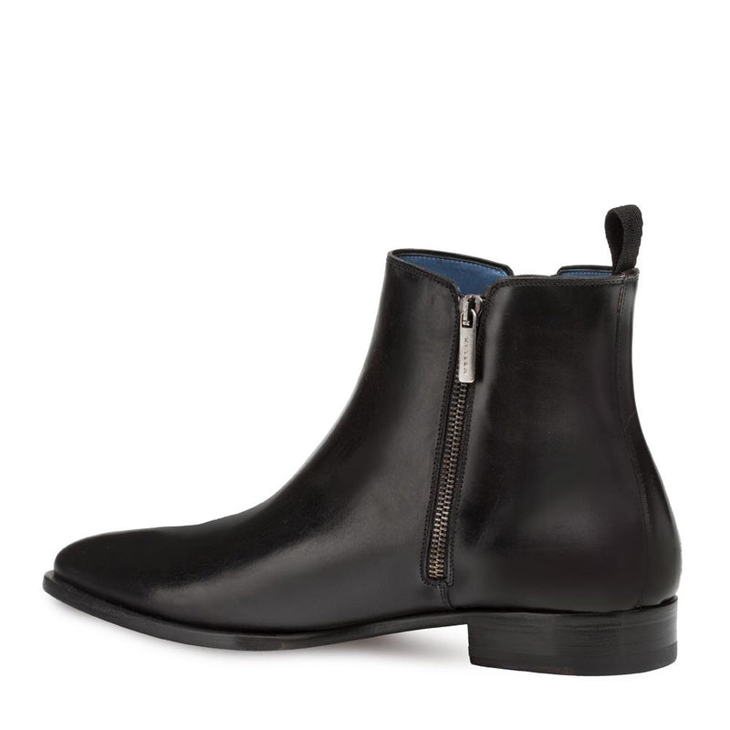 Mezlan 9742 Brock Men's Shoes Black Calf-Skin Leather Chelsea Boots (MZ3295)-AmbrogioShoes