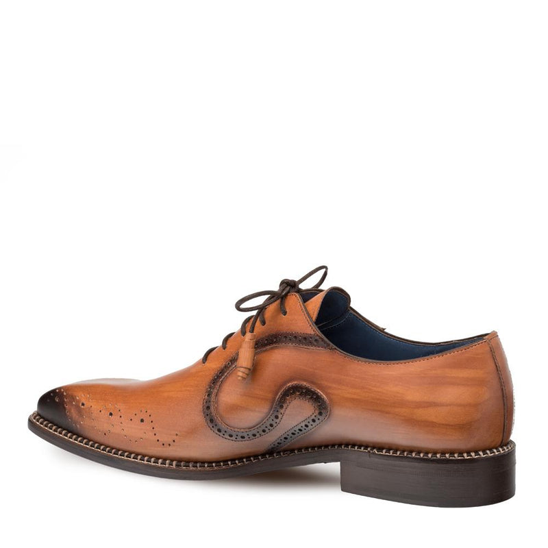 Mezlan 9743 Ellwood Men's Shoes Cognac Calf-Skin Leather Oxfords (MZ3248)-AmbrogioShoes
