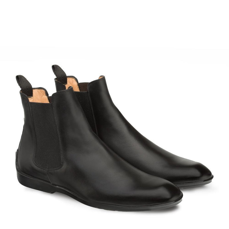 Mezlan 9803 Warden Men's Shoes Black Calf-SKin Leather Chelsea Boots (MZ3266)-AmbrogioShoes