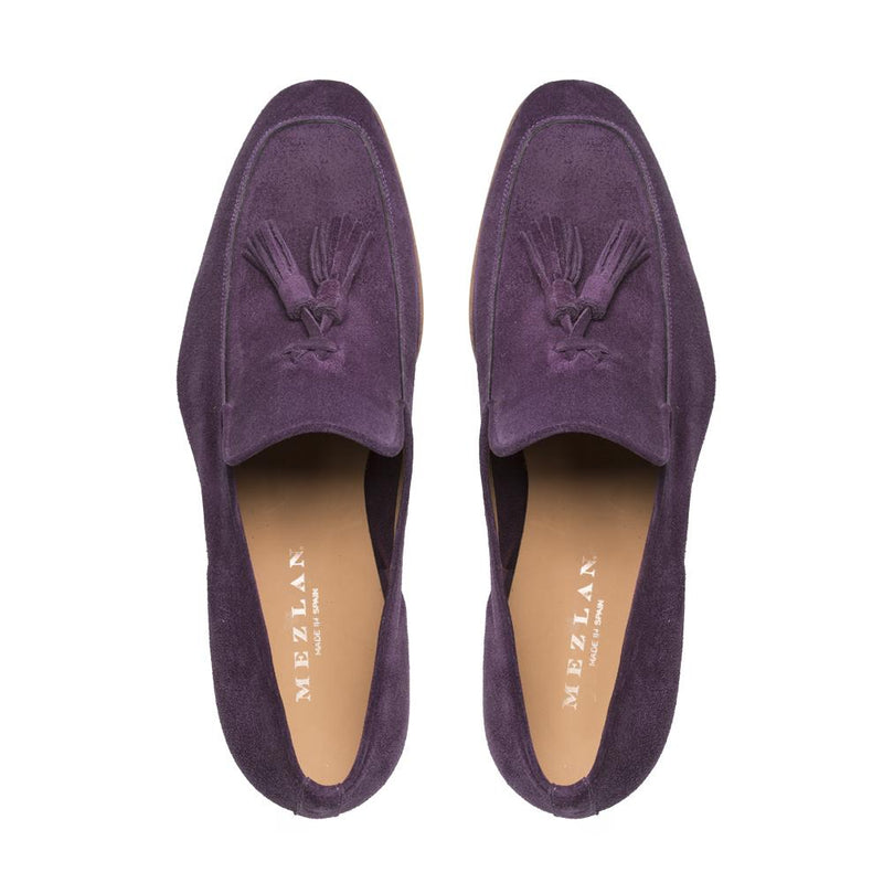 Mezlan 9899 R607 Men's Shoes Purple Suede Leather Tassel Loafers (MZ3356)-AmbrogioShoes