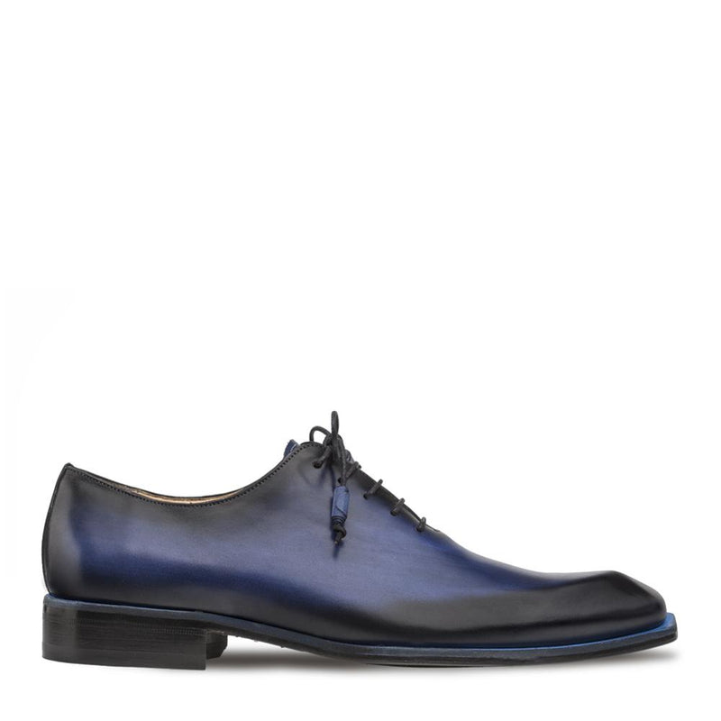 Mezlan 9917 S108 Men's Shoes Navy Asymmetrical Patina Leather Plain Oxfords (MZ3351)-AmbrogioShoes