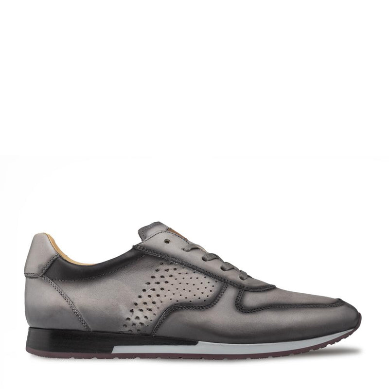 Mezlan 9973 A806 Men's Shoes Pearl Gray Patina Calf-Skin Leather Sneaker (MZ3311)-AmbrogioShoes