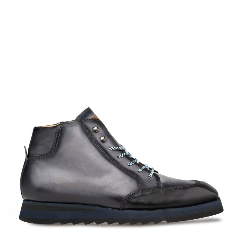 Mezlan A20452 Men's Shoes Graphite Calf-Skin Leather High-Top Hybrid Boots (MZ3532)-AmbrogioShoes