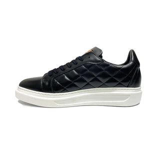 Mezlan A20456 Men's Shoes Quilted Calf-Skin Leather Casual Sneakers (MZ3545)-AmbrogioShoes