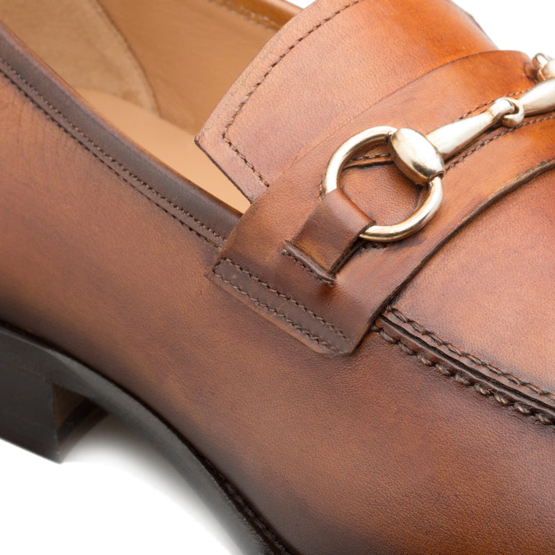 Mezlan E20482 Men's Shoes Brown Calf-Skin Leather Ornament Horse bit Loafers (MZ3502)-AmbrogioShoes