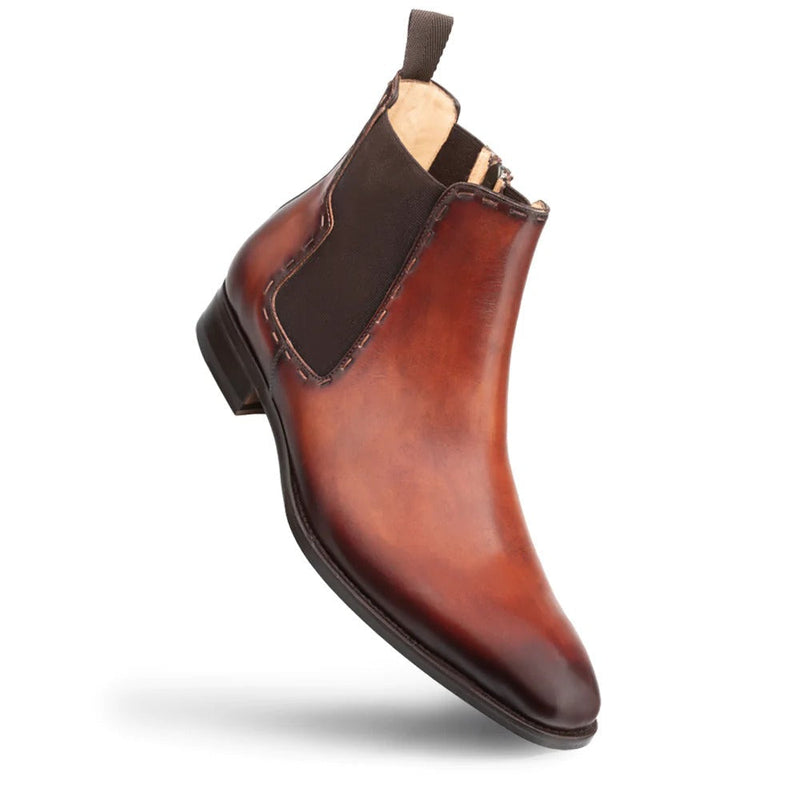 Mezlan E20484 Men's Shoes Cognac Calf-Skin Leather Chelsea Boots (MZS3520)-AmbrogioShoes