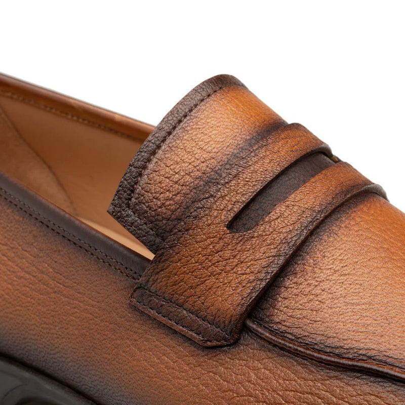 Mezlan E20693 Men's Shoes Cognac Deer-Skin Leather Penny Loafers (MZ3602)-AmbrogioShoes