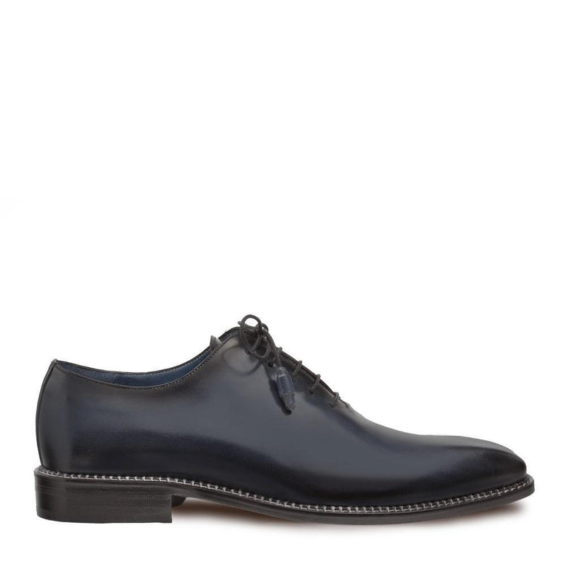 Mezlan Enterprise 9744 Men's Shoes Blue Plain Calf-Skin Leather Oxfords (MZ3239)-AmbrogioShoes