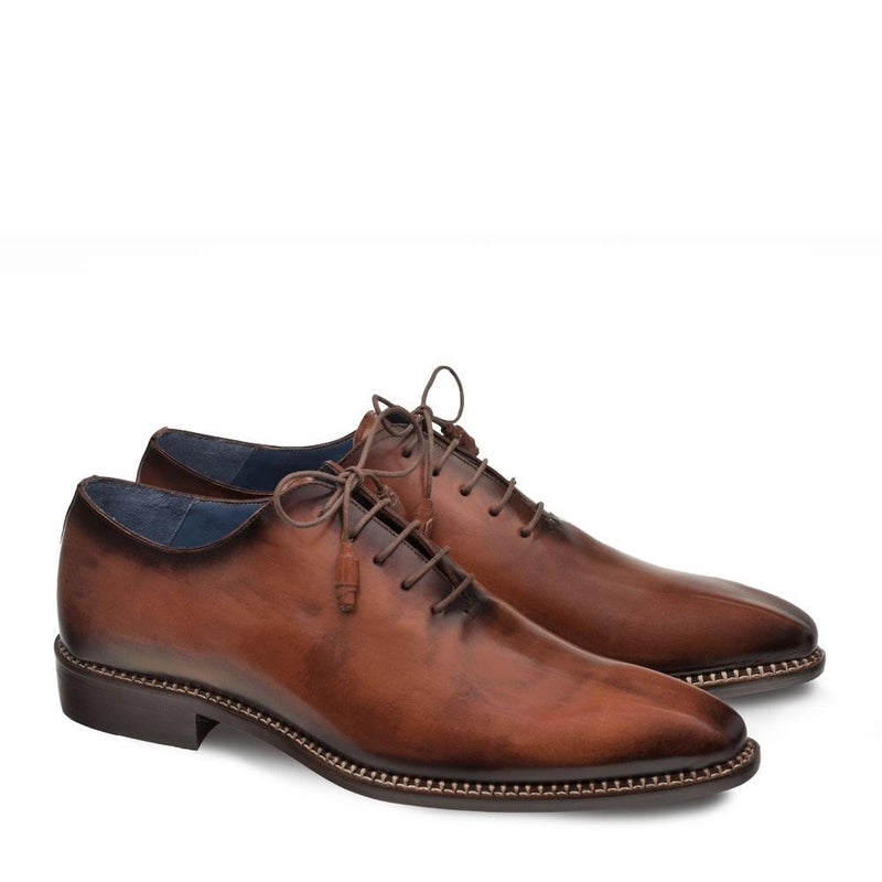 Mezlan Enterprise 9744 Men's Shoes Brown Plain Calf-Skin Leather Oxfords (MZ3240)-AmbrogioShoes