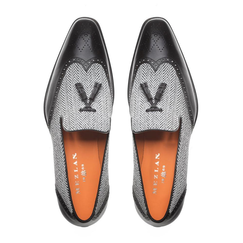 Mezlan Evans Men's Shoes Black & Gray Suede / Calf-Skin Leather Oxfords (MZS3420)-AmbrogioShoes