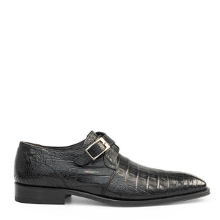 Mezlan Gables Men's Shoes Black Exotic Crocodile Monk Strap (S13778-F)-AmbrogioShoes