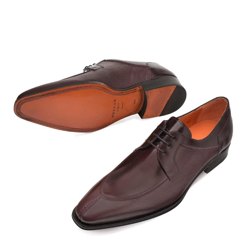 Mezlan Grace 9712 Men's Shoes Burgundy Deer-Skin / Calf-Skin Leather Derby Oxfords (MZ3230)-AmbrogioShoes