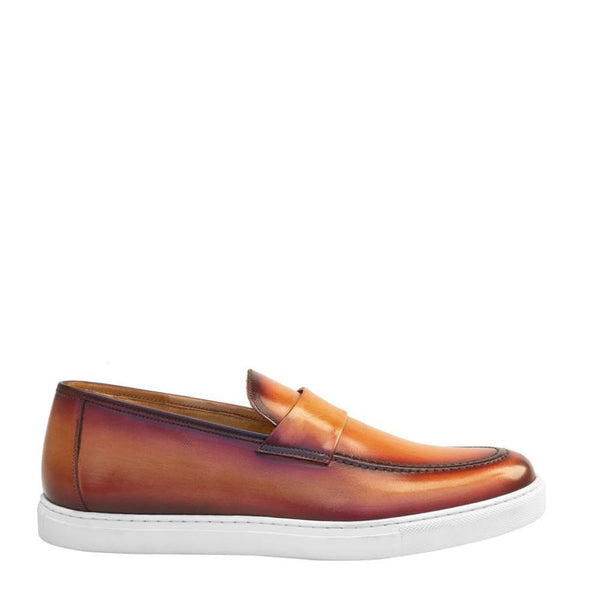 Mezlan Griffin Men's Shoes Tan Rust Calf-Skin Leather Slip-On Sneakers (MZS3421)-AmbrogioShoes