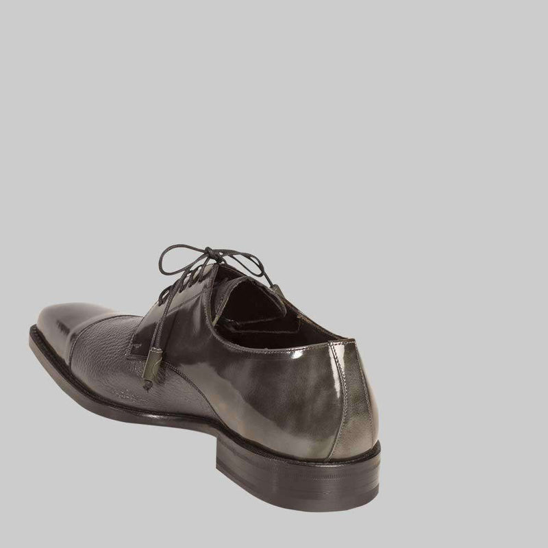 Mezlan Mens Luxury Shoes Soka Grey Calfskin & Deerskin Oxfords (MZ2022)-AmbrogioShoes