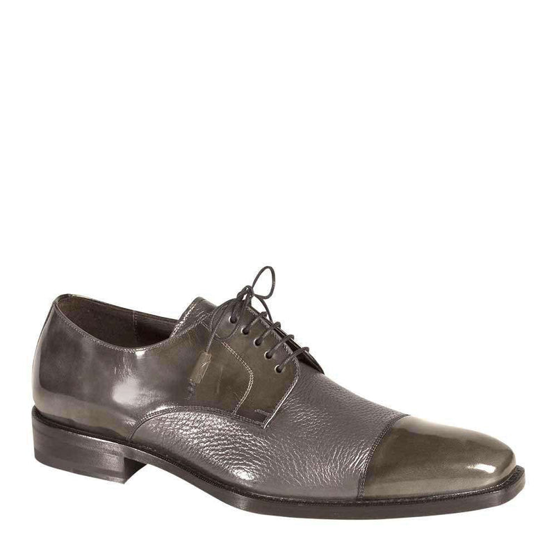 Mezlan Mens Luxury Shoes Soka Grey Calfskin & Deerskin Oxfords (MZ2022)-AmbrogioShoes