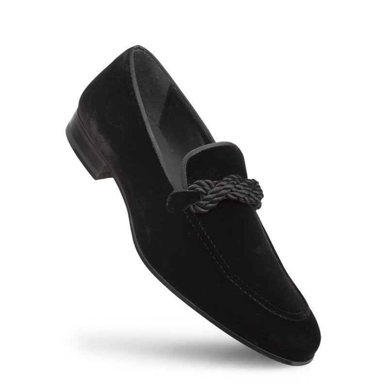 Mezlan S20311 Men's Shoes Black Velvet Formal / Dress Loafers (MZ3426)-AmbrogioShoes